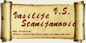 Vasilije Stanijanović vizit kartica